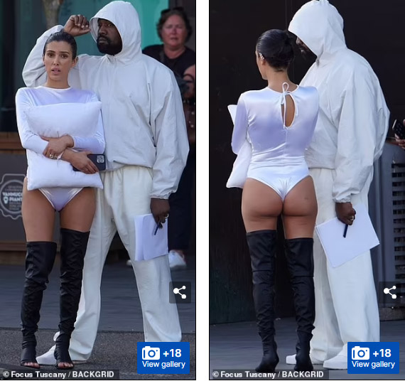 Captura imagenes en DailyMail de Kanye y Bianca en Florencia, Italia