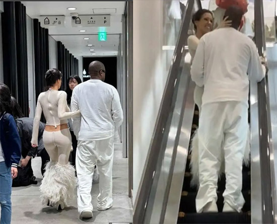 Kanye y Bianca felices en Tokio